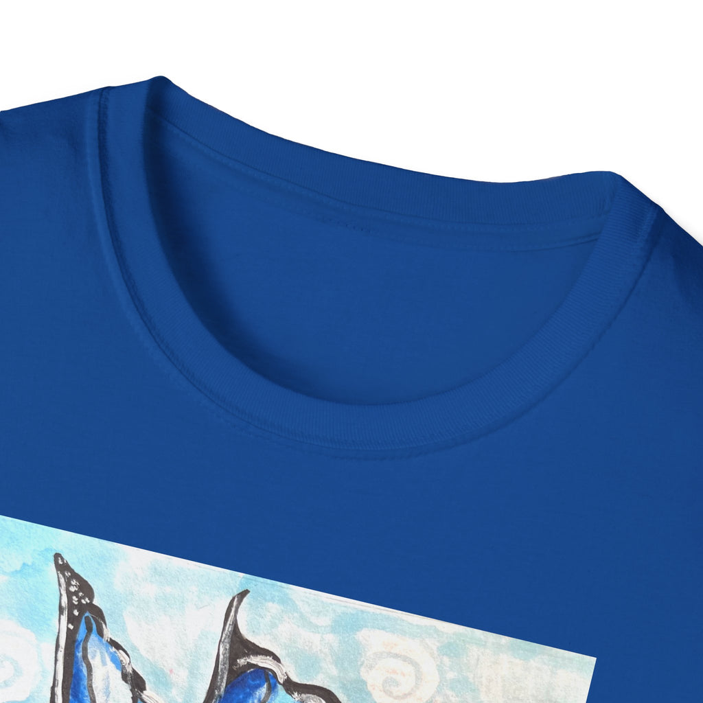 Blue Morpho Butterfly Floral T-Shirt