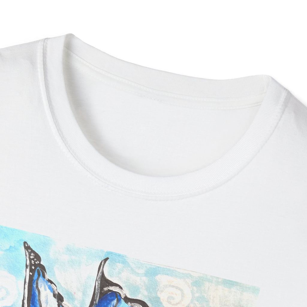 Blue Morpho Butterfly Floral T-Shirt