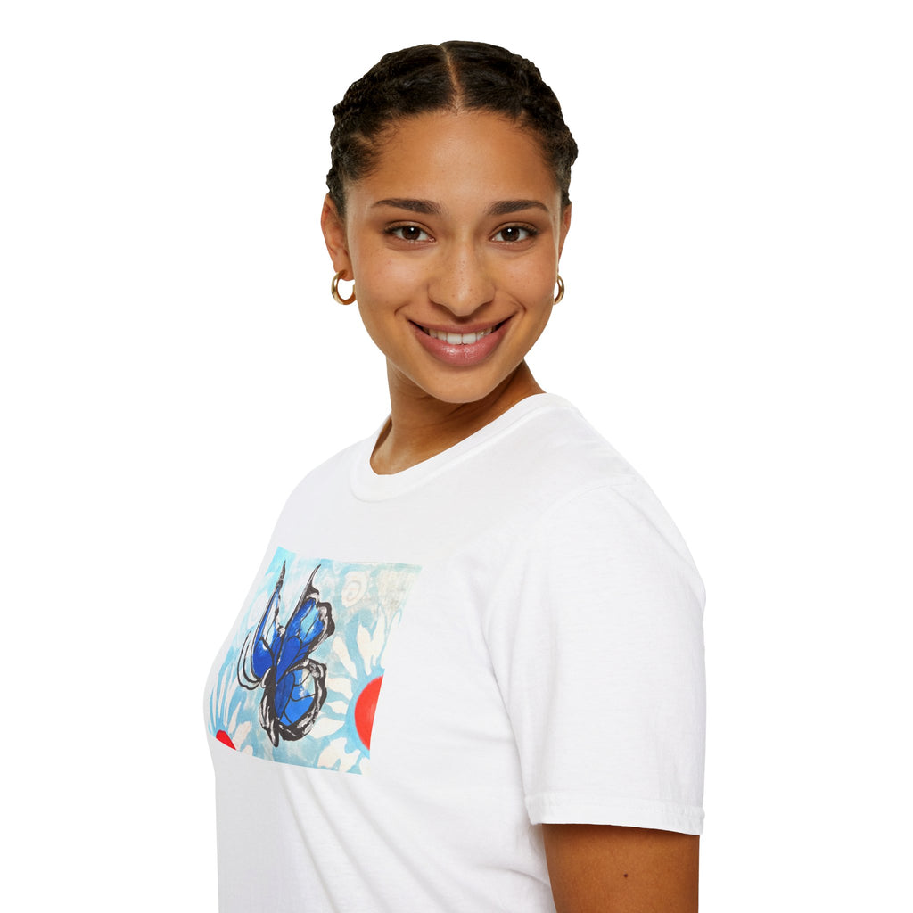 Blue Morpho Butterfly Floral T-Shirt