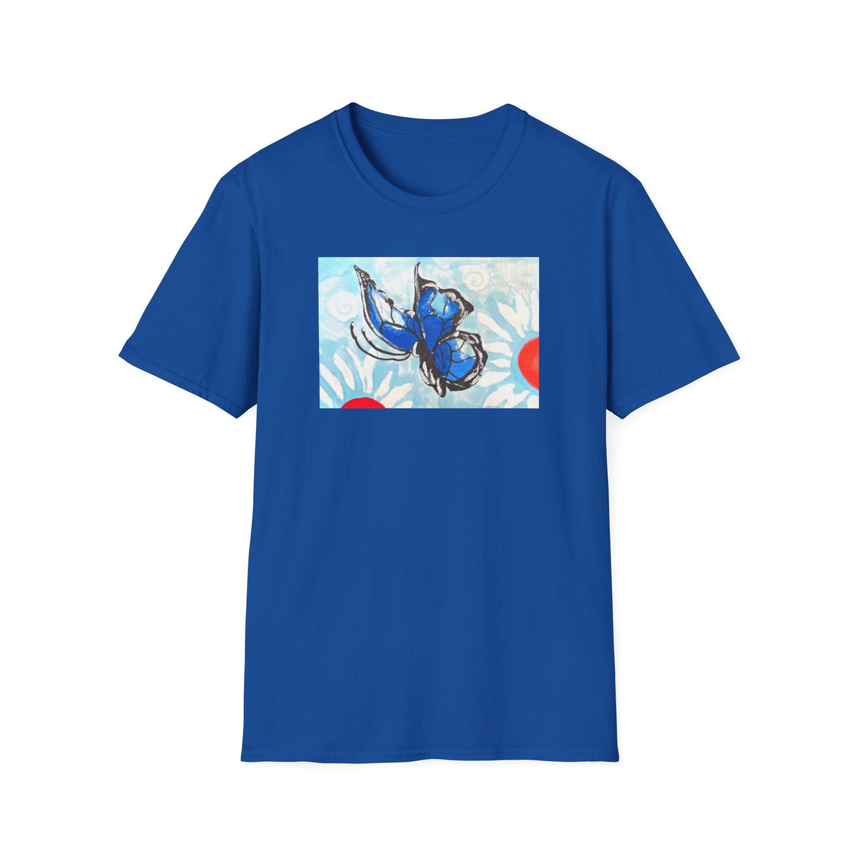 Blue Morpho Butterfly Floral T-Shirt -- Life in the Rainforest Collection