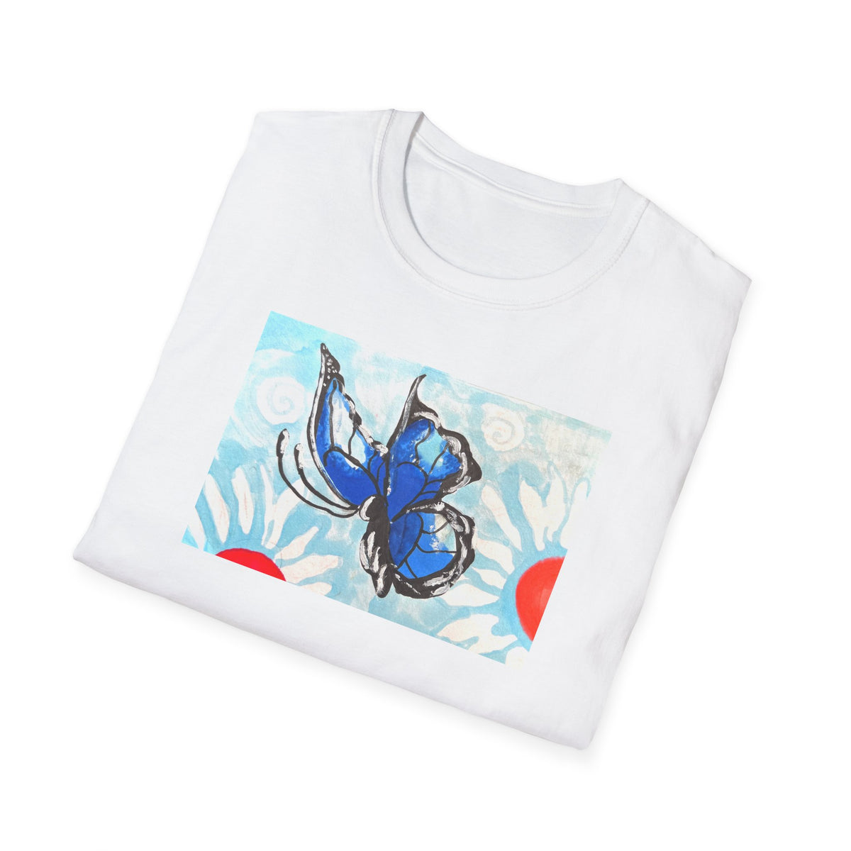Blue Morpho Butterfly Floral T-Shirt