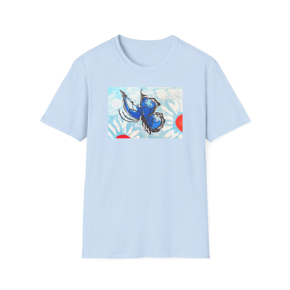 Blue Morpho Butterfly Floral T-Shirt -- Life in the Rainforest Collection