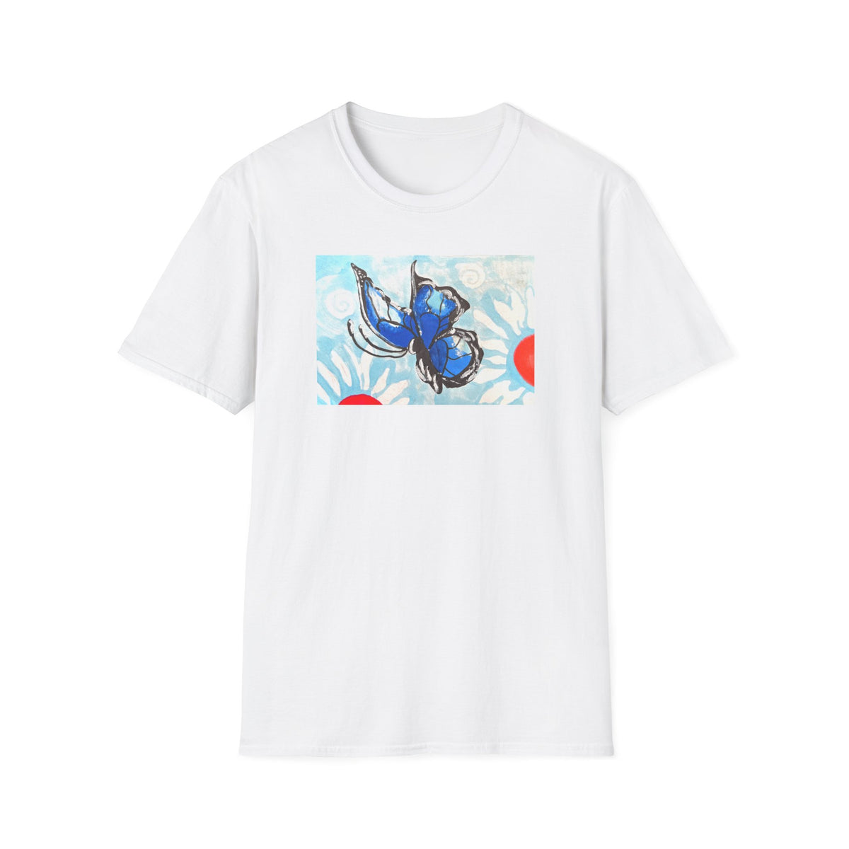 Blue Morpho Butterfly Floral T-Shirt -- Life in the Rainforest Collection