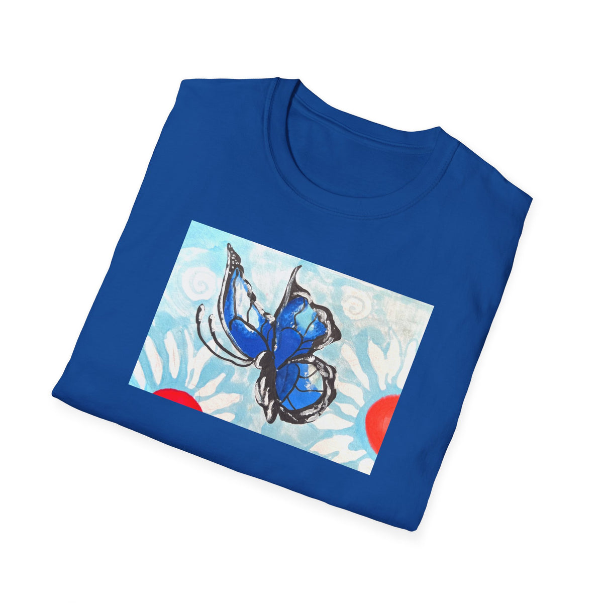 Blue Morpho Butterfly Floral T-Shirt