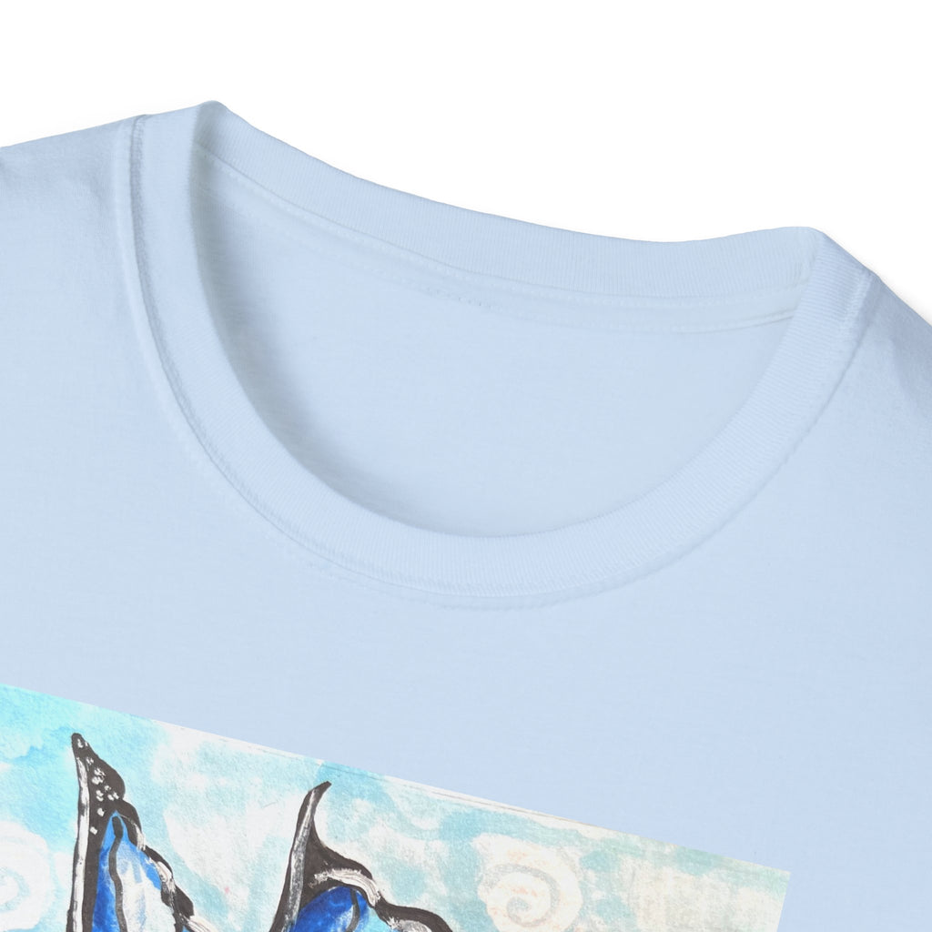 Blue Morpho Butterfly Floral T-Shirt