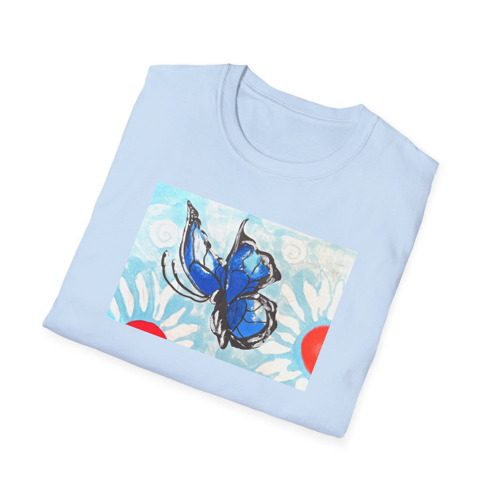 Blue Morpho Butterfly Floral T-Shirt
